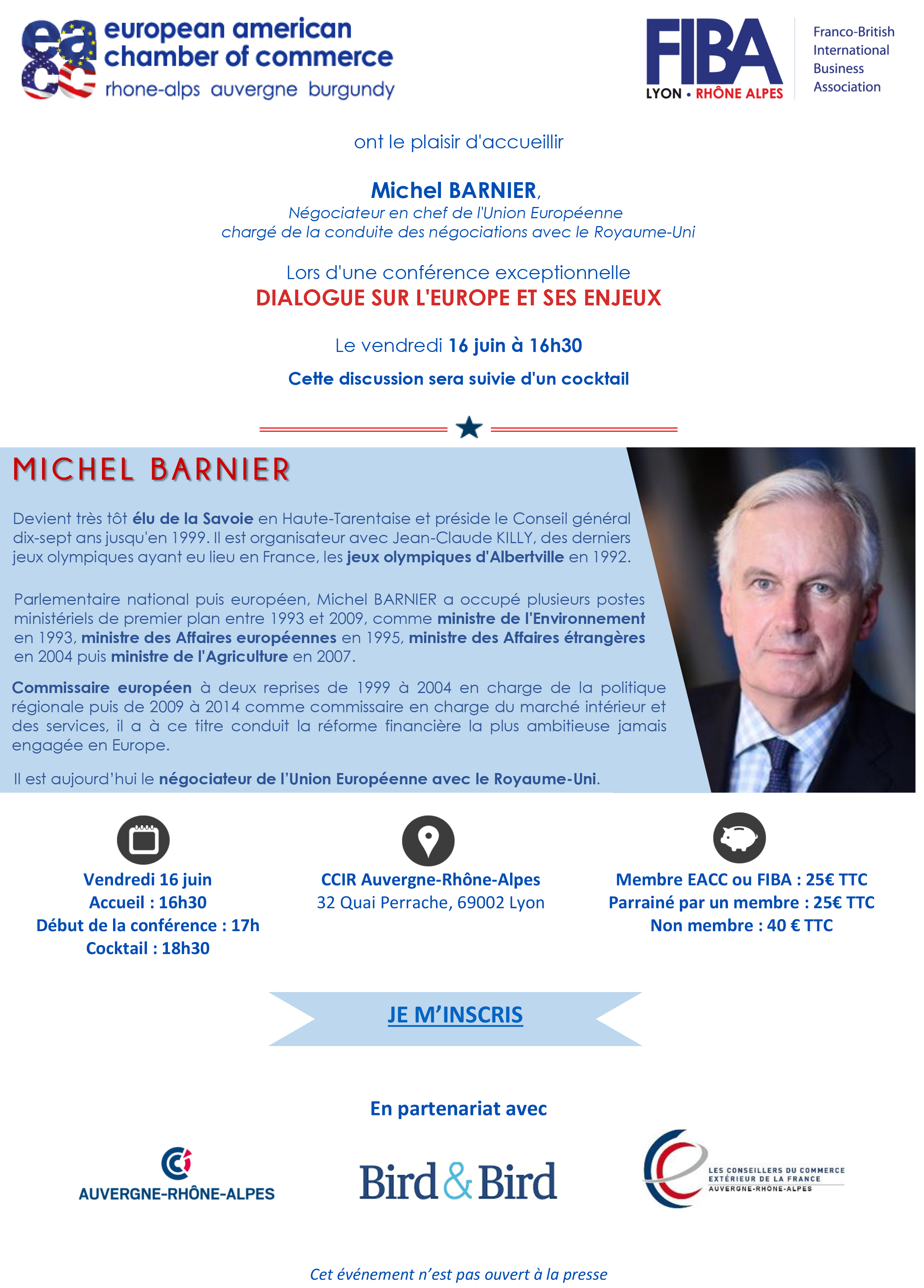 Dialogue sur l’Europe et ses Enjeux : conférence animée par Michel BARNIER